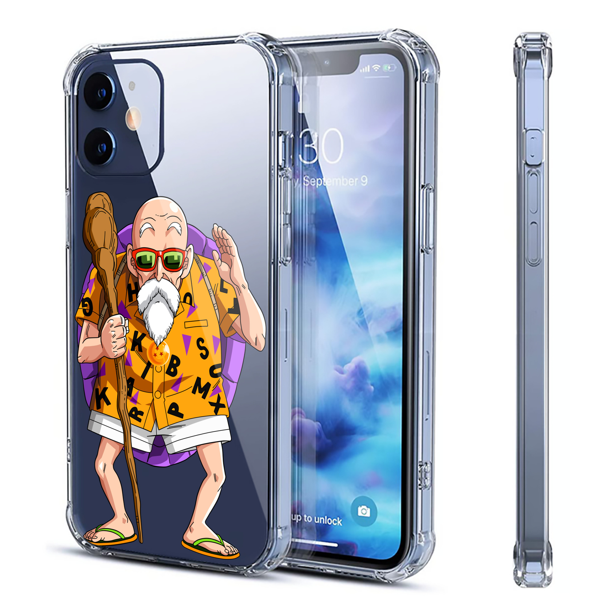 （画像用） ドラゴンボール 亀仙人（かめせんにん） DRAGON BALL Master Roshi Kame Sennin 【iPhone 12シリーズ対応】透明スマホケース（クリアソフトケース）